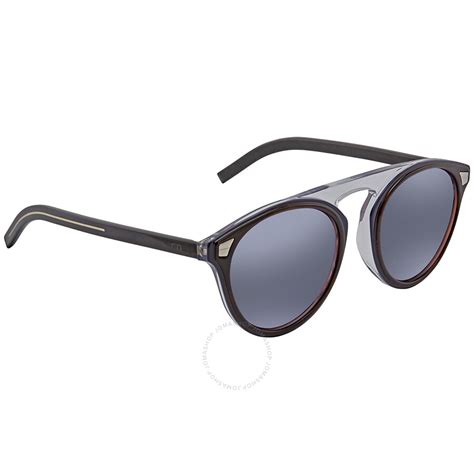 Dior Tailoring Blue Sky Mirror Round Men's Sunglasses